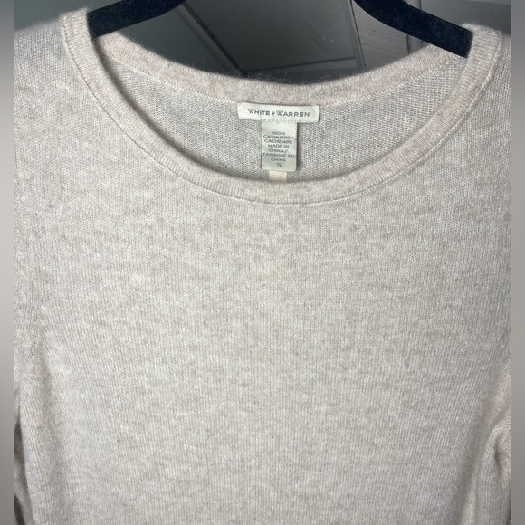 White + Warren Powder Blue and Cream 100% Cashmere Pullover Sweater Size S - Picture 6 of 12